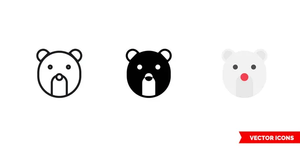 Oso polar icono de 3 tipos. Signo vectorial aislado símbolo . — Vector de stock