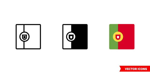 Icona bandiera Portogallo di 3 tipi. Simbolo del segno vettoriale isolato. — Vettoriale Stock