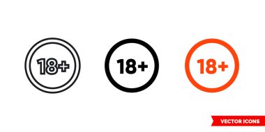 18 artı 3 tür ikon. İzole vektör işareti sembolü.