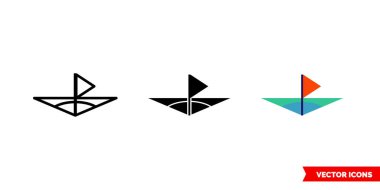 Köşe başındaki 3 tip bayrak. İzole vektör işareti sembolü.