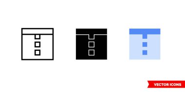 3 tipte yatay kenetlenme simgesi. İzole vektör işareti sembolü.