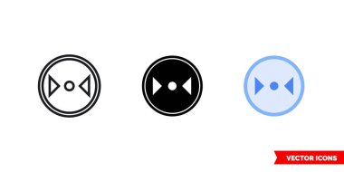 3 tipteki yatay yön simgesini minimuma indir. İzole vektör işareti sembolü.