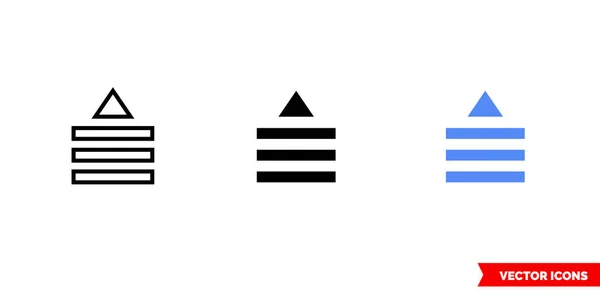 Trascina verso l'alto l'icona di 3 tipi. Simbolo del segno vettoriale isolato. — Vettoriale Stock