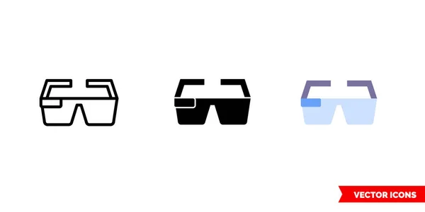 Virtual reality bril icoon van 3 types. Geïsoleerde vectorteken symbool. — Stockvector