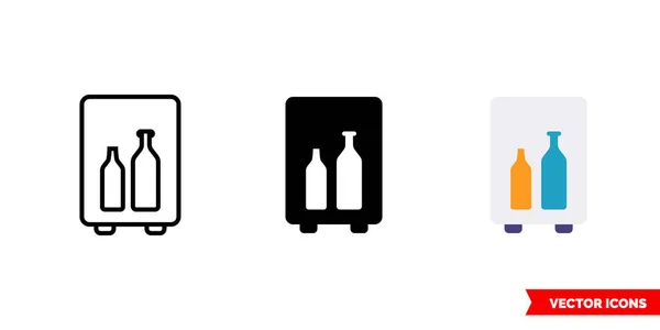 Minibar-Symbol von 3 Typen. Isoliertes Vektorzeichensymbol. — Stockvektor