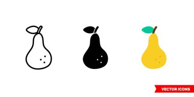 3 tip armut simgesi. İzole vektör işareti sembolü.