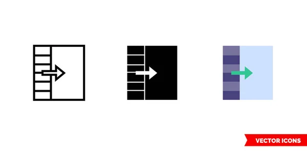 Afficher l'icône du panneau latéral de 3 types. Symbole de signe vectoriel isolé. — Image vectorielle