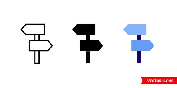 Wegwijzer toeristische pictogram van 3 soorten. Geïsoleerde vectorteken symbool. — Stockvector