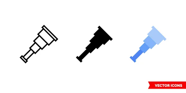 Icône Spyglass de 3 types. Symbole de signe vectoriel isolé. — Image vectorielle