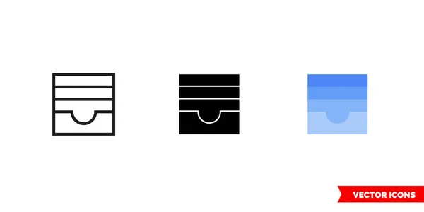 Wallet app icône de 3 types. Symbole de signe vectoriel isolé. — Image vectorielle