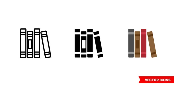 Bibliotheken pictogram van 3 soorten kleur, zwart-wit, omtrek. Geïsoleerde vectorteken symbool. — Stockvector