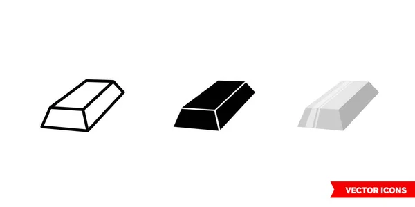 Icono de metal de 3 tipos de color, blanco y negro, contorno. Signo vectorial aislado símbolo. — Archivo Imágenes Vectoriales