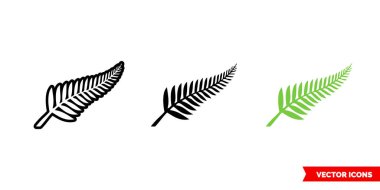 New zealand symbols icon of 3 types color, black and white, outline. Isolated vector sign symbol. clipart