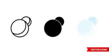 Siyah ve beyaz üç çeşit inci ikonu, ana hatları. İzole vektör işareti sembolü.