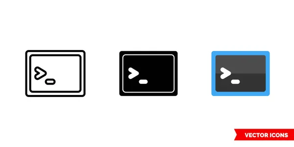 Icône de programme de 3 types de couleur, noir et blanc, contour. Symbole de signe vectoriel isolé. — Image vectorielle