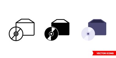 Yazılım simgesi, 3 tip renk, siyah ve beyaz, özet. İzole vektör işareti sembolü.