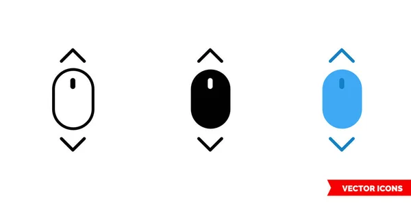 Przewiń ikonę 3 rodzaje koloru, czarno-biały, zarys. Odizolowany symbol znaku wektora. — Wektor stockowy