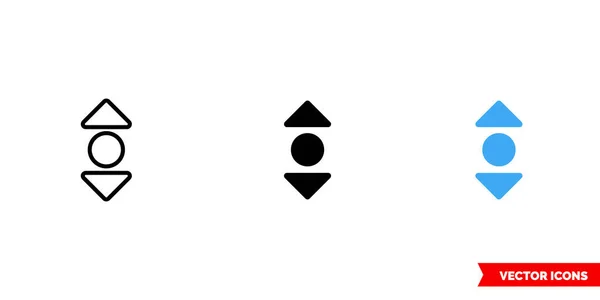 Icône de défilement de 3 types de couleur, noir et blanc, contour. Symbole de signe vectoriel isolé. — Image vectorielle