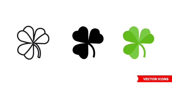Shamrock sembolü simgesi. 3 tür renk, siyah ve beyaz, ana hatları. İzole vektör işareti sembolü.