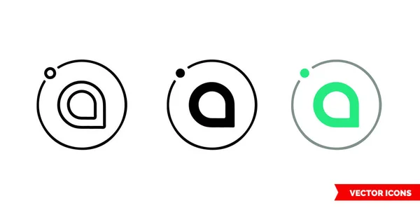 Siacoin simgesi, 3 tip renk, siyah ve beyaz, ana hatları. İzole vektör işareti sembolü. — Stok Vektör