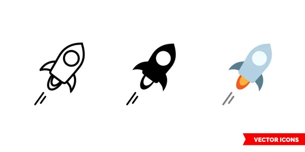 Hvězdná ikona 3 typů barev, černá a bílá, obrys. Izolovaný symbol vektorové značky. — Stockový vektor