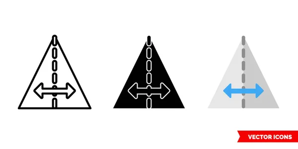Simmetria icona di 3 tipi di colore, bianco e nero, contorno. Simbolo del segno vettoriale isolato. — Vettoriale Stock