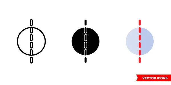 Icône de symétrie de 3 types de couleur, noir et blanc, contour. Symbole de signe vectoriel isolé. — Image vectorielle