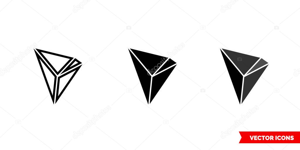 Tron icon of 3 types. Isolated vector sign symbol.