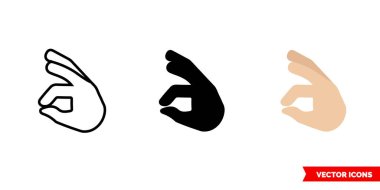 Sıfır simgesi, 3 tip renk, siyah ve beyaz, özet. İzole vektör işareti sembolü.