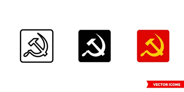 3種類の色、黒と白、アウトラインの共産主義ロシアのシンボルアイコン。絶縁ベクトル記号. — ストックベクタ