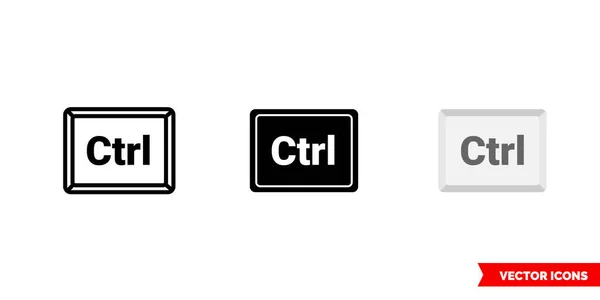 Ctrl knop pictogram van 3 soorten kleur, zwart en wit, omtrek. Geïsoleerde vectorteken symbool. — Stockvector