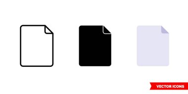 3 tipli dosya simgesi. İzole vektör işareti sembolü.