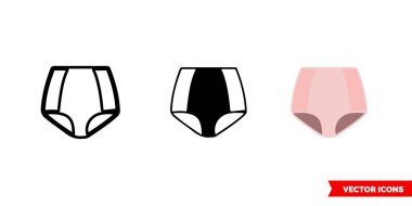 Üç tipli büyükanne pantolonu ikonu. İzole vektör işareti sembolü.