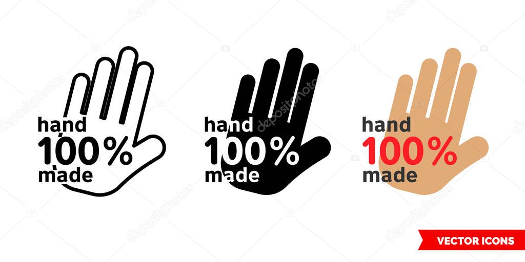 Hand made icon of 3 types. Isolated vector sign symbol.