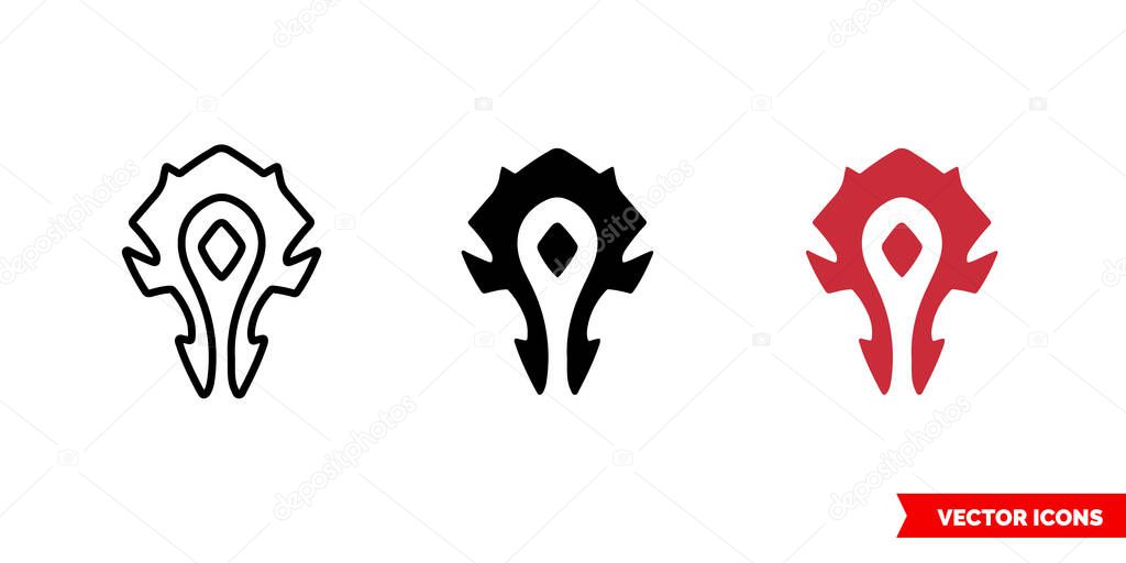 Horde symbol icon of 3 types. Isolated vector sign symbol.