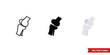 3 tip kemik eklem simgesi. İzole vektör işareti sembolü.