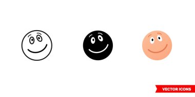 3 tip sakin duygu simgesi. İzole vektör işareti sembolü.