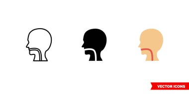 Üç tip yemek borusu ikonu. İzole vektör işareti sembolü.