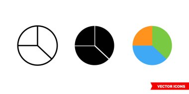 Yatırım portföy simgesi 3 tip. İzole vektör işareti sembolü.