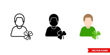 3 tip İrlandalı ikonu. İzole vektör işareti sembolü.