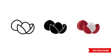 Üç tipli Lychee simgesi. İzole vektör işareti sembolü.