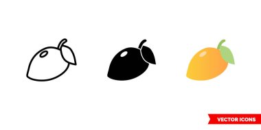 3 tip mango simgesi. İzole vektör işareti sembolü.