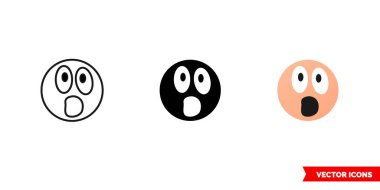 Üç tip duygu ikonu akıllara durgunluk veriyor. İzole vektör işareti sembolü.