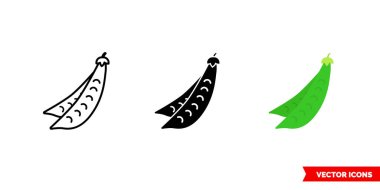 Üç çeşit bezelye ikonu. İzole vektör işareti sembolü.