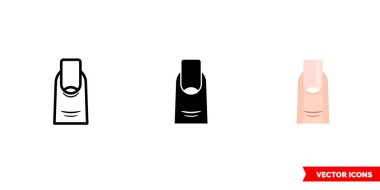 3 tip kare tırnak ikonu. İzole vektör işareti sembolü.