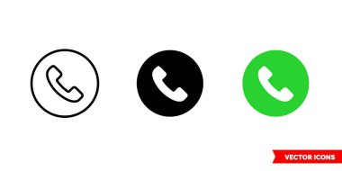 Üç tipli telefon ikonu. İzole vektör işareti sembolü.