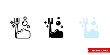 3 tip çatal ikonu yıka. İzole vektör işareti sembolü.