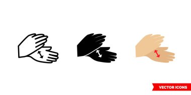 3 tipli alkış simgesi. İzole vektör işareti sembolü.