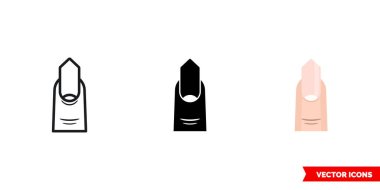 Kenar tırnağı simgesi 3 tip. İzole vektör işareti sembolü.