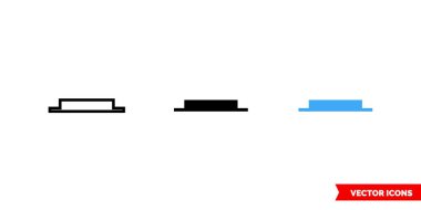 3 tip yarı dinlenme ikonu. İzole vektör işareti sembolü.